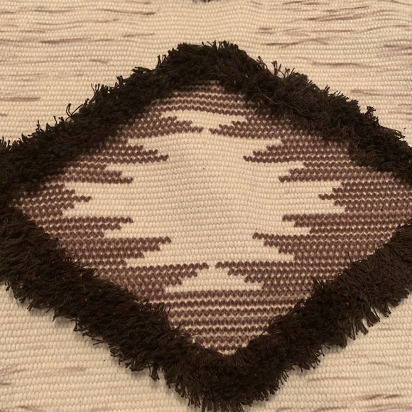 Cotton Linen Woven Runner Rug With Tassel Floor Mat Bohemian Neutral ivory brown - Picture 7 of 8